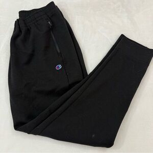 Champion Black Logo Jogger Sweatpants with zipper details Mens XL